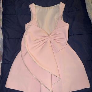 Elegant Pink Dress with Pearl Accents